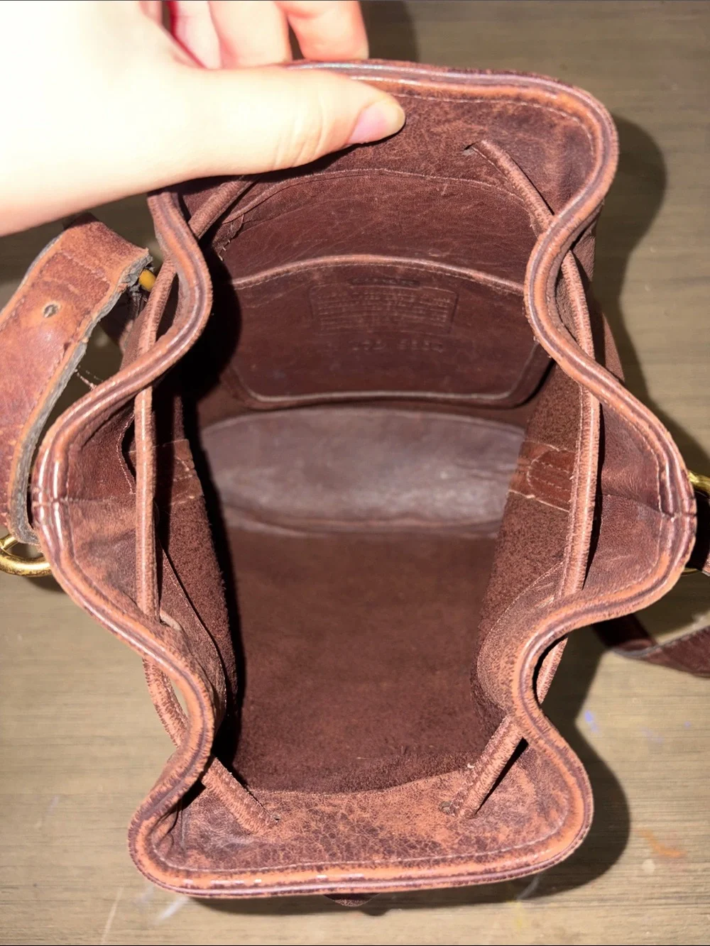 Coach 4151 Milk Chocolate Brown Vintage Drawstring Bucket Bag